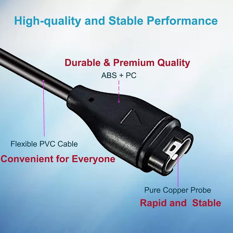 EXMRAT Compatible with Garmin Forerunner 245 Charger, Charging Cable + Black Dust Plug Anti-dust Plugs for Garmin Forerunner 245 Smart Watch - Image 4